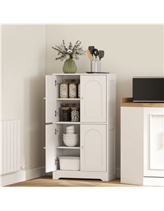 HOMCOM 4-Door Kitchen Storage Cabinet with Adjustable Shelves - White 2