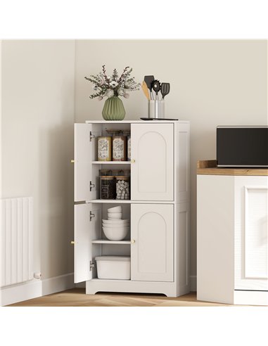 HOMCOM 4-Door Kitchen Storage Cabinet with Adjustable Shelves - White