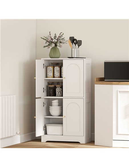 HOMCOM 4-Door Kitchen Storage Cabinet with Adjustable Shelves - White - pic 166294 | FastDaddyshop