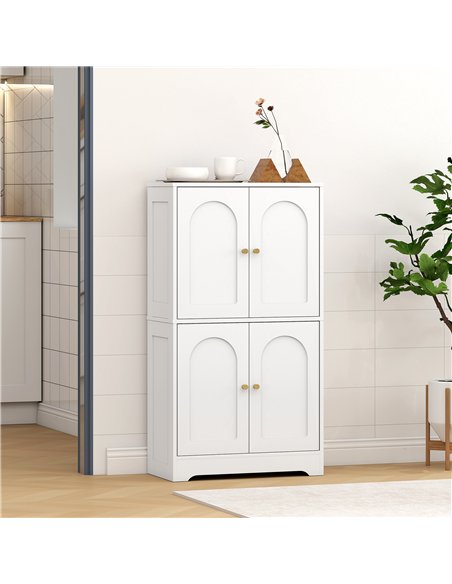 HOMCOM 4-Door Kitchen Storage Cabinet with Adjustable Shelves - White - pic 166300 | FastDaddyshop