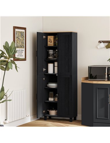 HOMCOM Freestanding Kitchen Cupboard, 4-Door Storage Cabinet with Adjustable Shelves, Modern Kitchen Pantry for Dining Room, 170