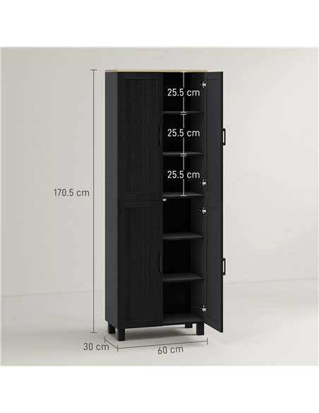 HOMCOM Freestanding Kitchen Cupboard, 4-Door Storage Cabinet with Adjustable Shelves, Modern Kitchen Pantry for Dining Room, 170 - pic 166331 | FastDaddyshop