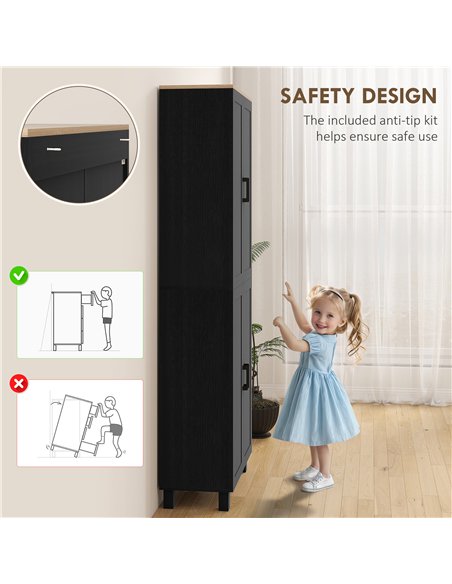 HOMCOM Freestanding Kitchen Cupboard, 4-Door Storage Cabinet with Adjustable Shelves, Modern Kitchen Pantry for Dining Room, 170 - pic 166334 | FastDaddyshop