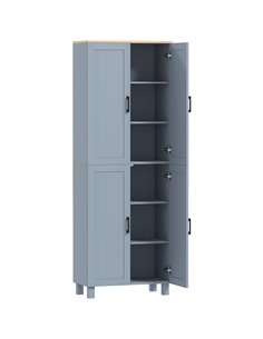 HOMCOM Freestanding Kitchen Cupboard, 4-Door Storage Cabinet with Adjustable Shelves, Modern Kitchen Pantry for Dining Room, 170