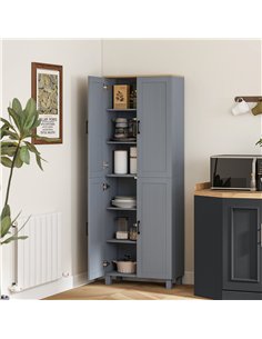 HOMCOM Freestanding Kitchen Cupboard, 4-Door Storage Cabinet with Adjustable Shelves, Modern Kitchen Pantry for Dining Room, 170 2