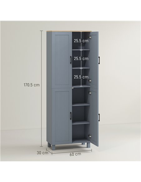 HOMCOM Freestanding Kitchen Cupboard, 4-Door Storage Cabinet with Adjustable Shelves, Modern Kitchen Pantry for Dining Room, 170 - pic 166340 | FastDaddyshop