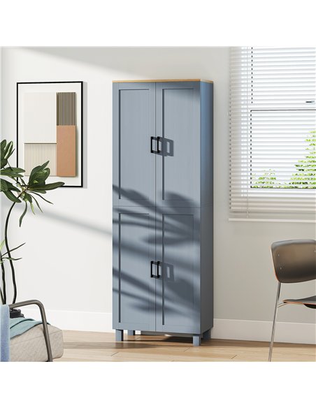 HOMCOM Freestanding Kitchen Cupboard, 4-Door Storage Cabinet with Adjustable Shelves, Modern Kitchen Pantry for Dining Room, 170 - pic 166346 | FastDaddyshop