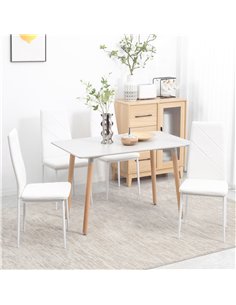 HOMCOM Set of 4 Faux Leather Dining Chairs - White 2