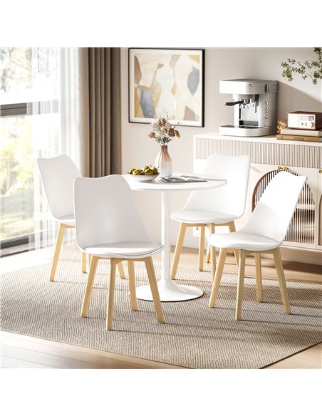 HOMCOM Five-Piece Modern Dining Set - White - pic 166429 | FastDaddyshop