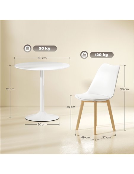 HOMCOM Five-Piece Modern Dining Set - White - pic 166430 | FastDaddyshop