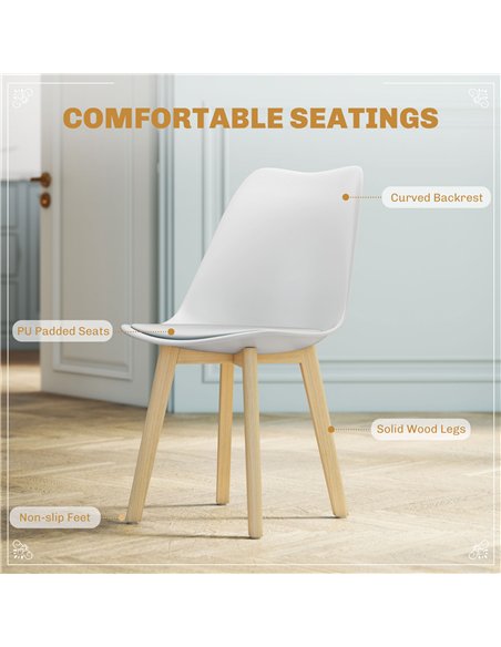 HOMCOM Five-Piece Modern Dining Set - White - pic 166434 | FastDaddyshop