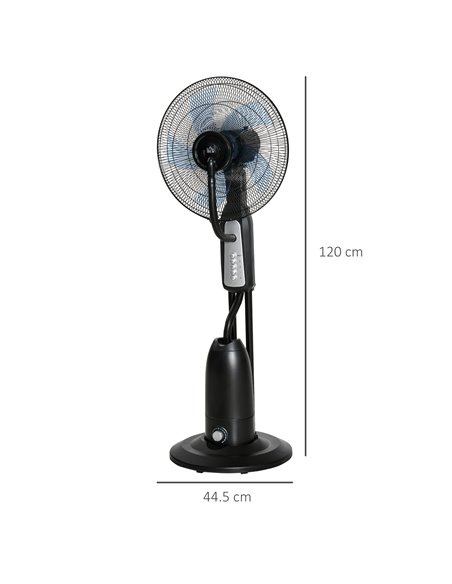 Homcom Pedestal Humidifying Misting Fan with 3 Speeds, 2.8L Water Tank, Timer, Black - pic 16645 | FastDaddyshop