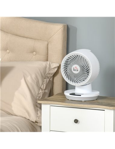Homcom 28cm Electric Table Desk Fan with 3 Speed, Remote, White