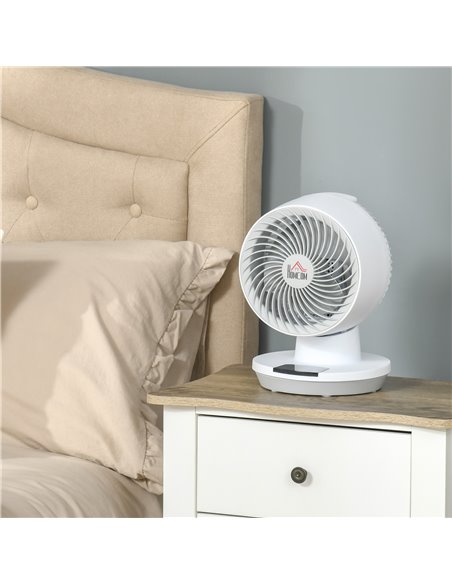 Homcom 28cm Electric Table Desk Fan with 3 Speed, Remote, White - pic 16652 | FastDaddyshop