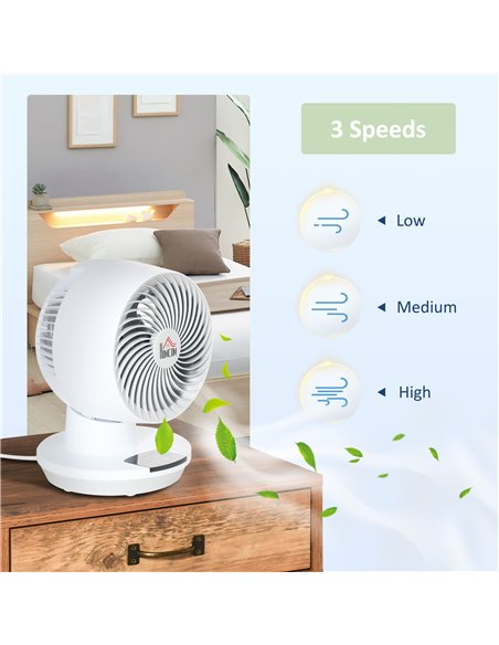 Homcom 28cm Electric Table Desk Fan with 3 Speed, Remote, White - pic 16654 | FastDaddyshop
