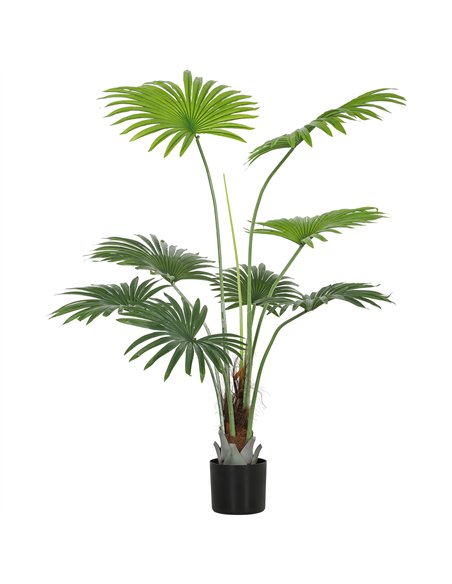 HOMCOM 145cm Artificial Palm Tree, Decorative Artificial Plant with Lifelike PEVA Leaves and Coconut Coir, Fake Tree with Plasti - pic 166545 | FastDaddyshop