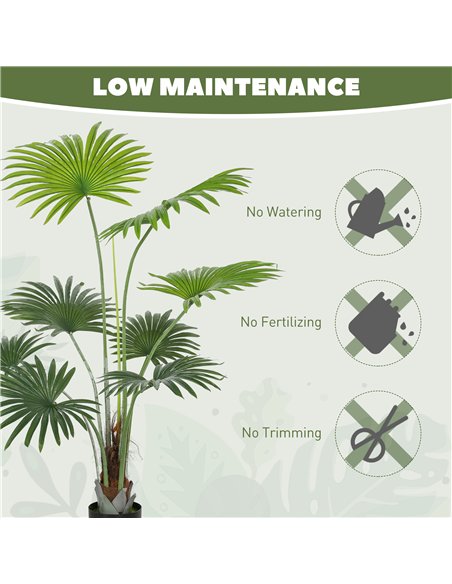 HOMCOM 145cm Artificial Palm Tree, Decorative Artificial Plant with Lifelike PEVA Leaves and Coconut Coir, Fake Tree with Plasti - pic 166550 | FastDaddyshop