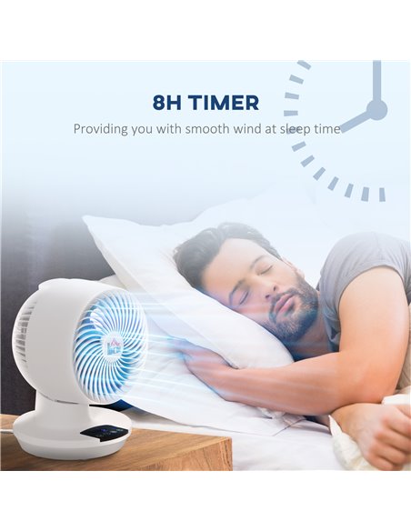 HOMCOM 28cm Electric Table Desk Fan with 3 Speed, Remote, Small Portable Personal Cooling Fan for Home Office Desktop, White - pic 16657 | FastDaddyshop