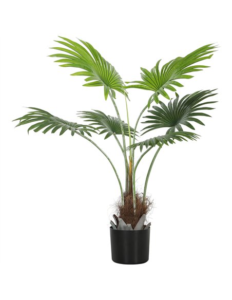 HOMCOM 94cm Artificial Palm Tree, Decorative Artificial Plant with Lifelike PEVA Leaves and Coconut Coir, Fake Tree with Plastic - pic 166581 | FastDaddyshop