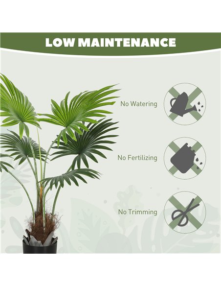 HOMCOM 94cm Artificial Palm Tree, Decorative Artificial Plant with Lifelike PEVA Leaves and Coconut Coir, Fake Tree with Plastic - pic 166586 | FastDaddyshop