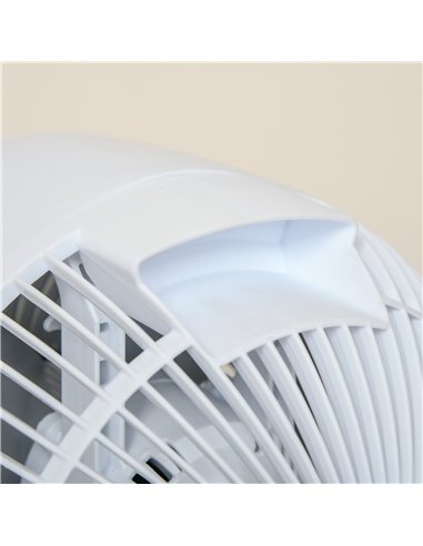HOMCOM 28cm Electric Table Desk Fan with 3 Speed, Remote, Small Portable Personal Cooling Fan for Home Office Desktop, White