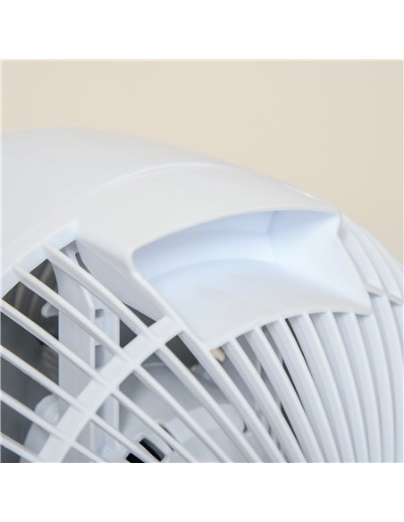 HOMCOM 28cm Electric Table Desk Fan with 3 Speed, Remote, Small Portable Personal Cooling Fan for Home Office Desktop, White - pic 16659 | FastDaddyshop
