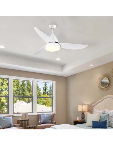 Homcom Reversible Ceiling Fan with Light, 3 Blades, Remote Controller, White