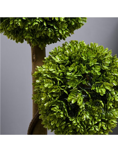 HOMCOM Set of 2 Decorative Artificial Plants, Boxwood Ball Topiary Trees in Pot Fake Plants for Home, Indoor&Outdoor Decor, 90 c - pic 166614 | FastDaddyshop