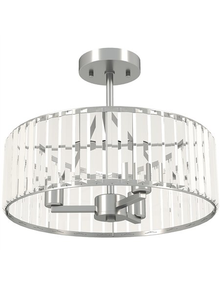 HOMCOM Crystal Ceiling Light Fixture, Semi Flush Mount Modern Crystal Chandelier Ceiling Light for Living Room, Bedroom, Hallway - pic 166626 | FastDaddyshop