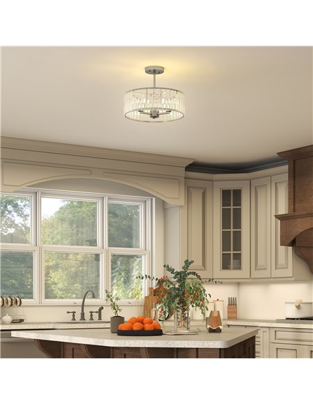 HOMCOM Crystal Ceiling Light Fixture, Semi Flush Mount Modern Crystal Chandelier Ceiling Light for Living Room, Bedroom, Hallway - pic 166631 | FastDaddyshop