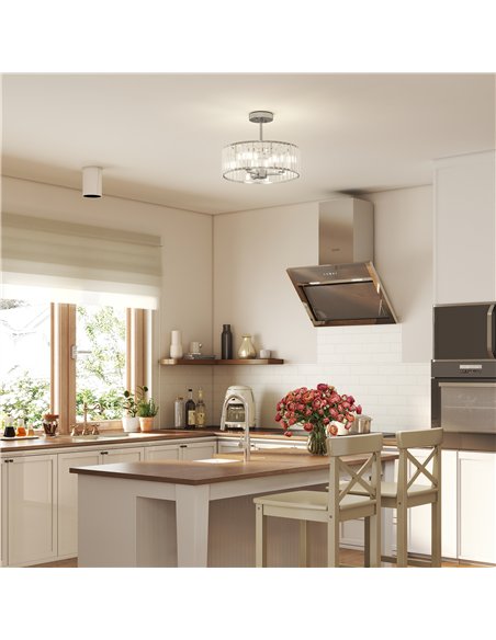 HOMCOM Crystal Ceiling Light Fixture, Semi Flush Mount Modern Crystal Chandelier Ceiling Light for Living Room, Bedroom, Hallway - pic 166633 | FastDaddyshop
