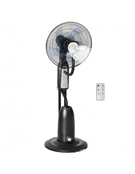 Homcom Pedestal Humidifying Misting Fan with 3 Speeds, 2.8L Water Tank, Timer and Remote, Black - pic 16665 | FastDaddyshop