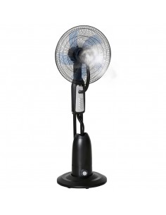 Homcom Pedestal Humidifying Misting Fan with 3 Speeds, 2.8L Water Tank, Timer, Black