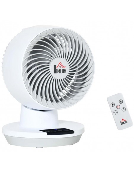 Homcom 28cm Electric Table Desk Fan with 3 Speed, Remote, White - pic 16667 | FastDaddyshop