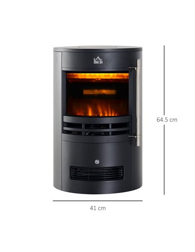 Homcom 900W/1800W Freestanding Indoor Electric Fireplace with Thermostat Control