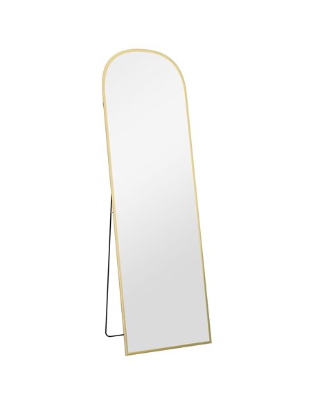 HOMCOM 162cm Aluminium Frame Standing Mirror - Gold - pic 166698 | FastDaddyshop