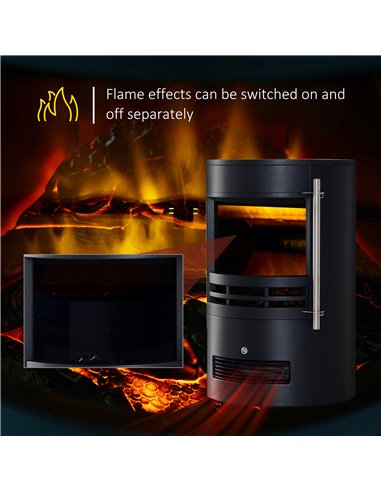 Homcom 900W/1800W Freestanding Indoor Electric Fireplace with Thermostat Control