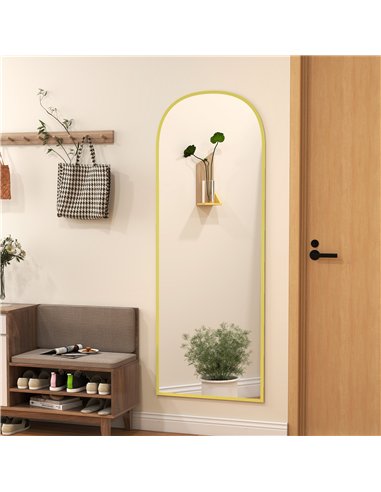HOMCOM 165cm Aluminium Frame Standing Mirror - Gold