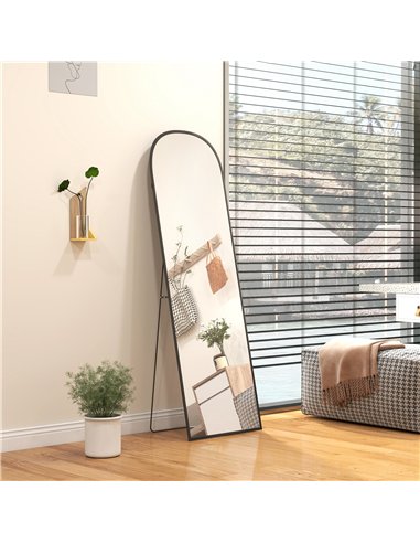 HOMCOM 165cm Aluminium Frame Standing Mirror - Black
