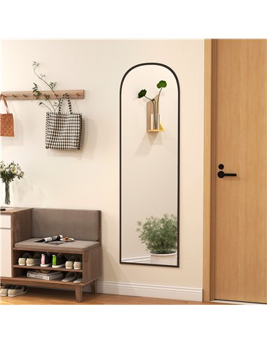 HOMCOM 165cm Aluminium Frame Standing Mirror - Black