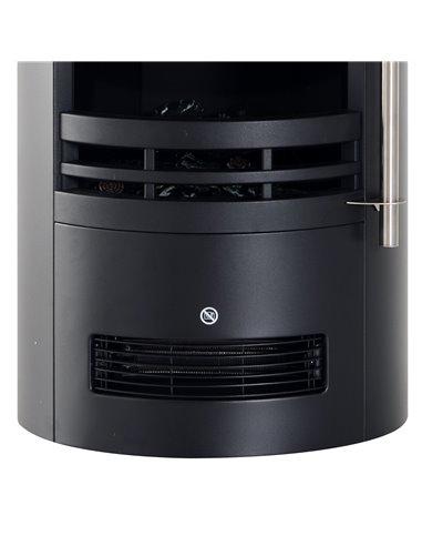 HOMCOM 1000/2000W Freestanding Electric Fireplace, Indoor Heater Fire Stove with Log Burner Effect Flame, Thermostat Control