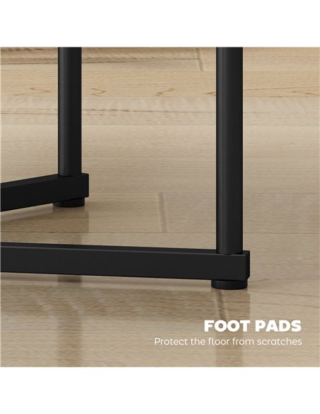 HOMCOM Set of Two Marble-Effect Nest of Tables - Black Marble Effect - pic 166813 | FastDaddyshop