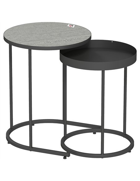 HOMCOM Set of Two Industrial Nesting Tables - Grey - pic 166816 | FastDaddyshop