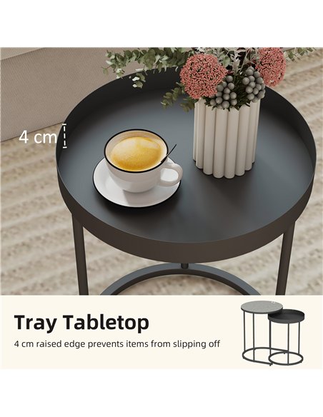HOMCOM Set of Two Industrial Nesting Tables - Grey - pic 166820 | FastDaddyshop