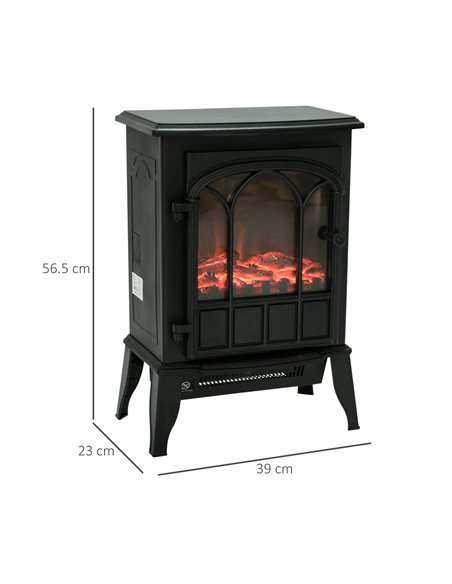 Homcom Freestanding Electric Fireplace Heater, 1000W/2000W, Black - pic 16685 | FastDaddyshop