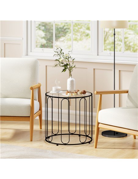 HOMCOM Elliptical Cut-Out Nesting Tables - Black - pic 166851 | FastDaddyshop