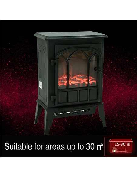 HOMCOM Freestanding Electric Fireplace Heater, 1000W/2000W-Black  - pic 16686 | FastDaddyshop