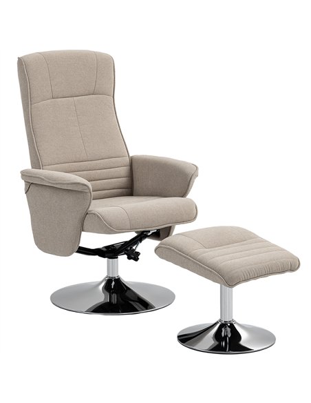 HOMCOM Swivel Recliner Chair with Footstool, Velvet Recliner Armchair with Ottoman, Steel Base, Upholstered Reclining Chair for  - pic 166861 | FastDaddyshop