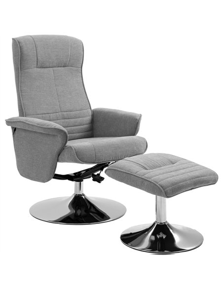 HOMCOM Swivel Recliner Chair with Footstool, Velvet Recliner Armchair with Ottoman, Steel Base, Upholstered Reclining Chair for  - pic 166870 | FastDaddyshop