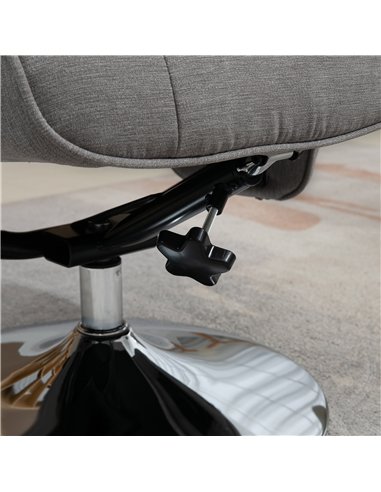 HOMCOM Swivel Recliner Chair with Footstool, Velvet Recliner Armchair with Ottoman, Steel Base, Upholstered Reclining Chair for 